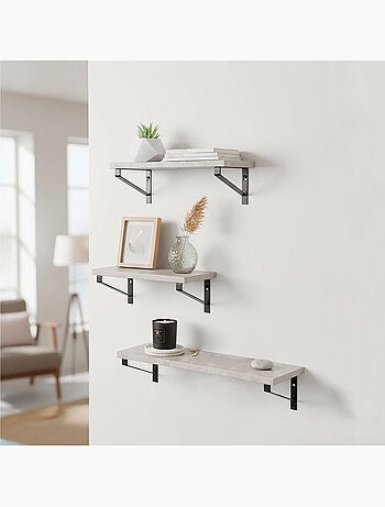 Max home set di 3 mensole da parete effetto cemento di varie dimensioni