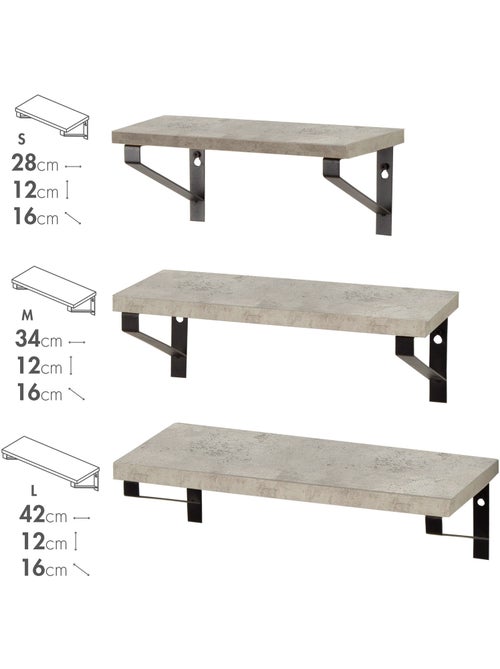 Max home set di 3 mensole da parete effetto cemento di varie dimensioni - Kiabi Max home set di 3 mensole da parete effetto cemento di varie dimensioni - Kiabi