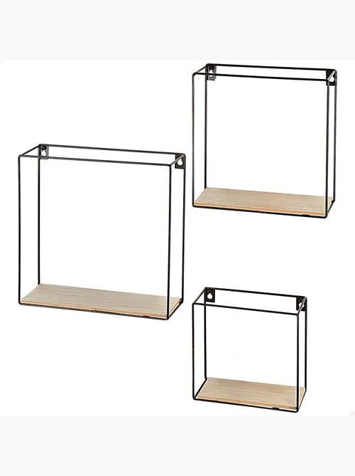 Max home set di 3 mensole da parete quadrate in legno di varie dimensioni - Kiabi Max home set di 3 mensole da parete quadrate in legno di varie dimensioni - Kiabi
