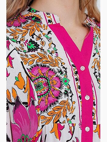 Maxi abito stampato con scollo a v bdart