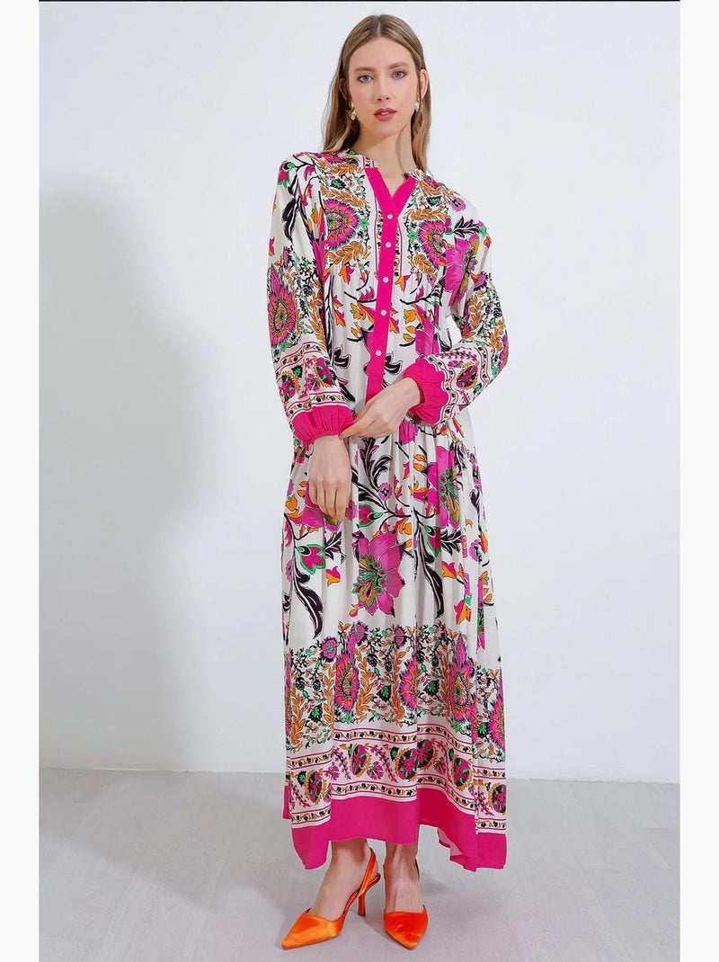 Maxi abito stampato con scollo a v bdart Ciliegia - Kiabi