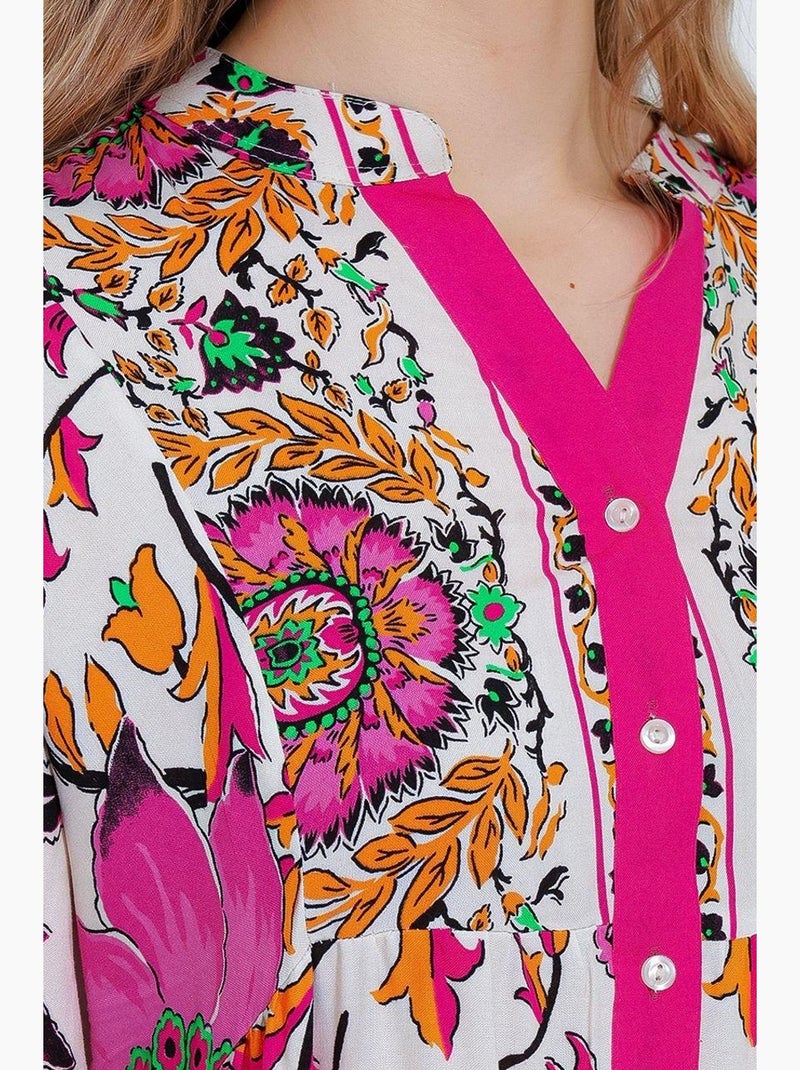 Maxi abito stampato con scollo a v bdart Ciliegia - Kiabi