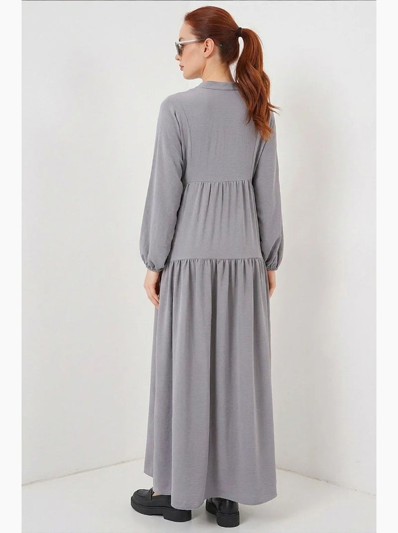 Maxi abito stampato con scollo a v bdart Grigio - Kiabi