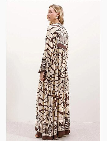 Maxi abito stampato con scollo a v bdart