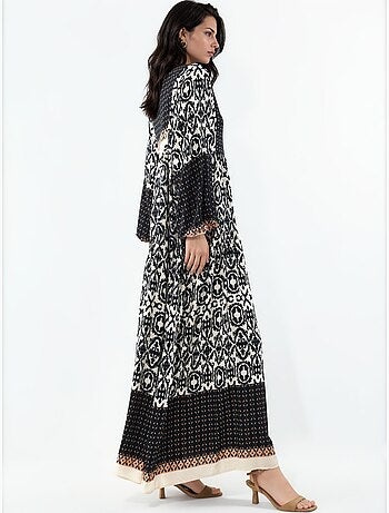 Maxi abito stampato con scollo a v bdart