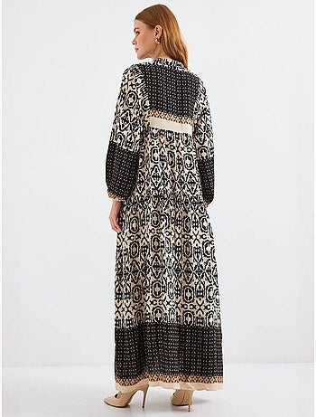 Maxi abito stampato con scollo a v bdart