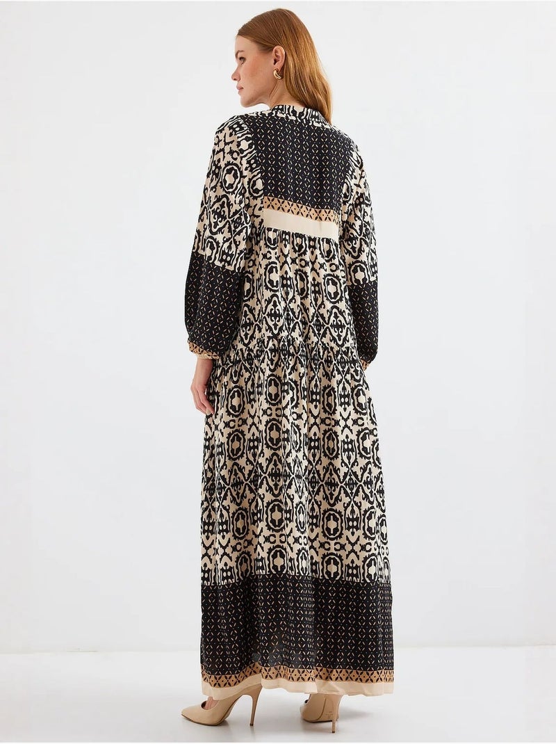 Maxi abito stampato con scollo a v bdart Nude - Kiabi