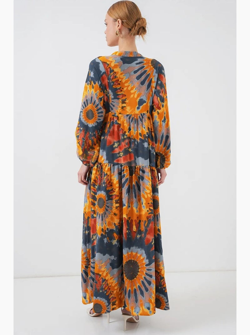 Maxi abito stampato con scollo a v bdart Rame - Kiabi