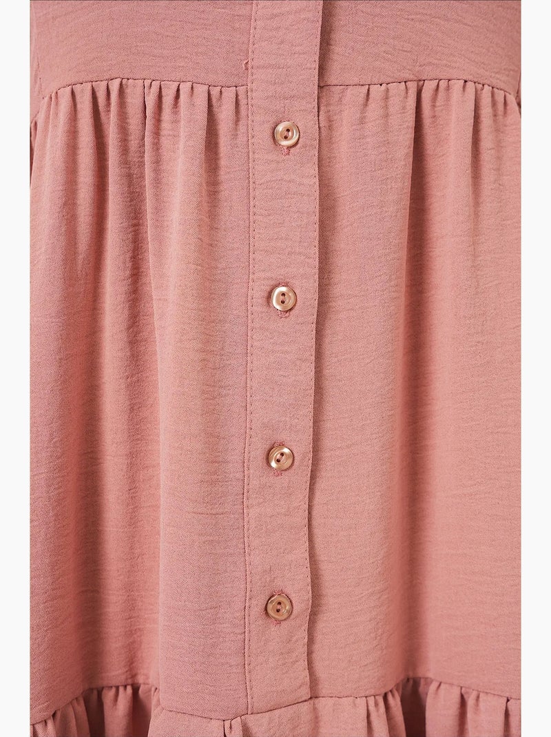 Maxi abito stampato con scollo a v bdart Rosa antico - Kiabi