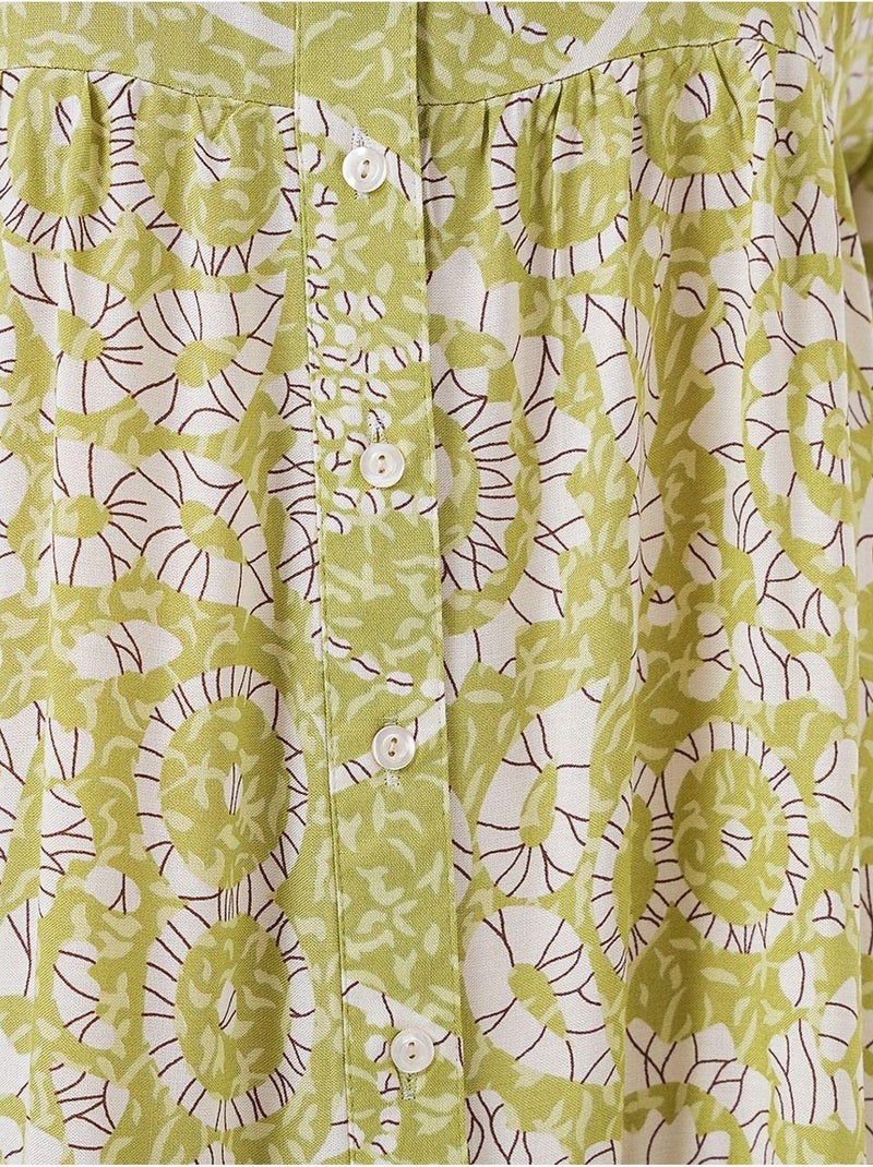 Maxi abito stampato con scollo a v bdart Verde tiglio - Kiabi