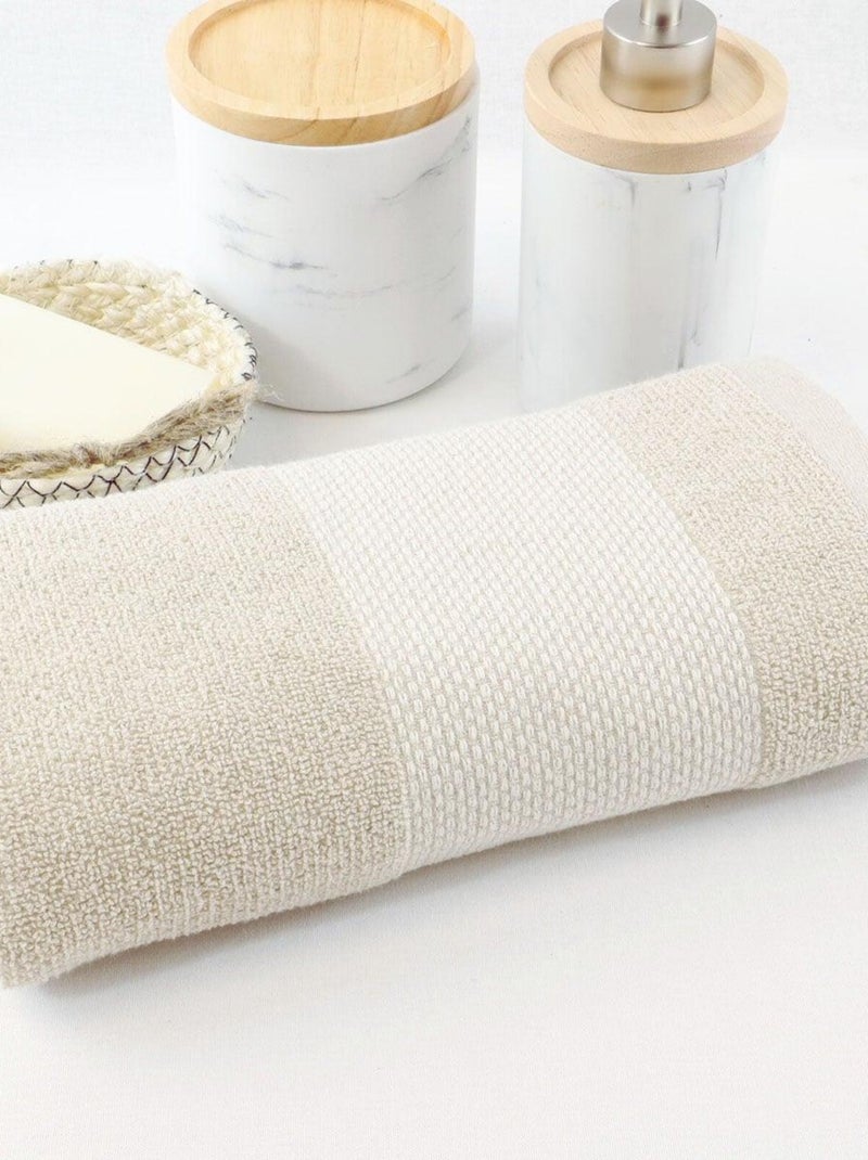 Maxi asciugamano da bagno cotone lino spugna ALINE Beige - Kiabi
