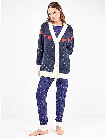 Maxi cardigan a maglia con bottoni anteriori