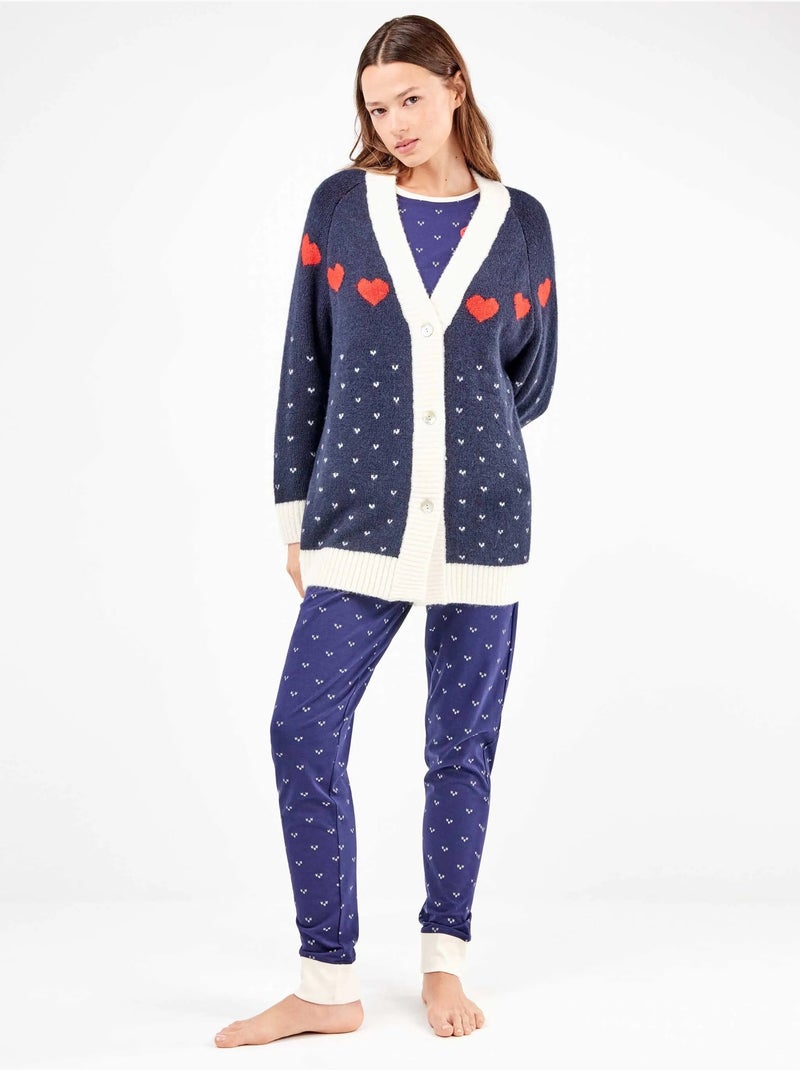 Maxi cardigan a maglia con bottoni anteriori Multicolore - Kiabi