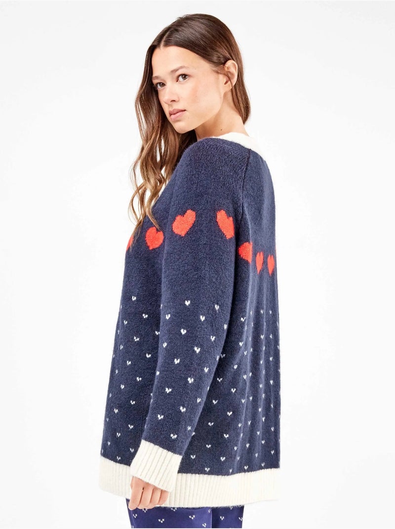 Maxi cardigan a maglia con bottoni anteriori Multicolore - Kiabi