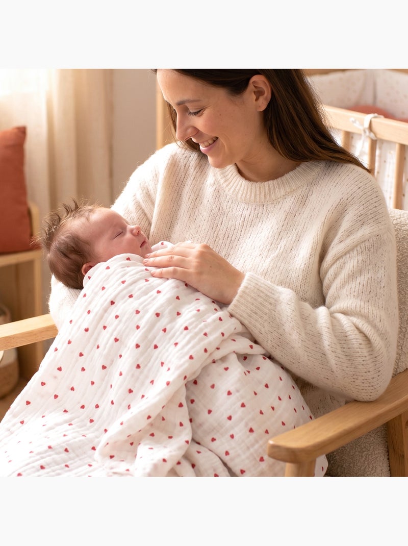 Maxi mussola per neonato in cotone | SEVIRA KIDS Rosso - Kiabi