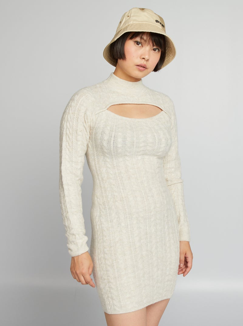Maxi pull a collo alto BEIGE - Kiabi