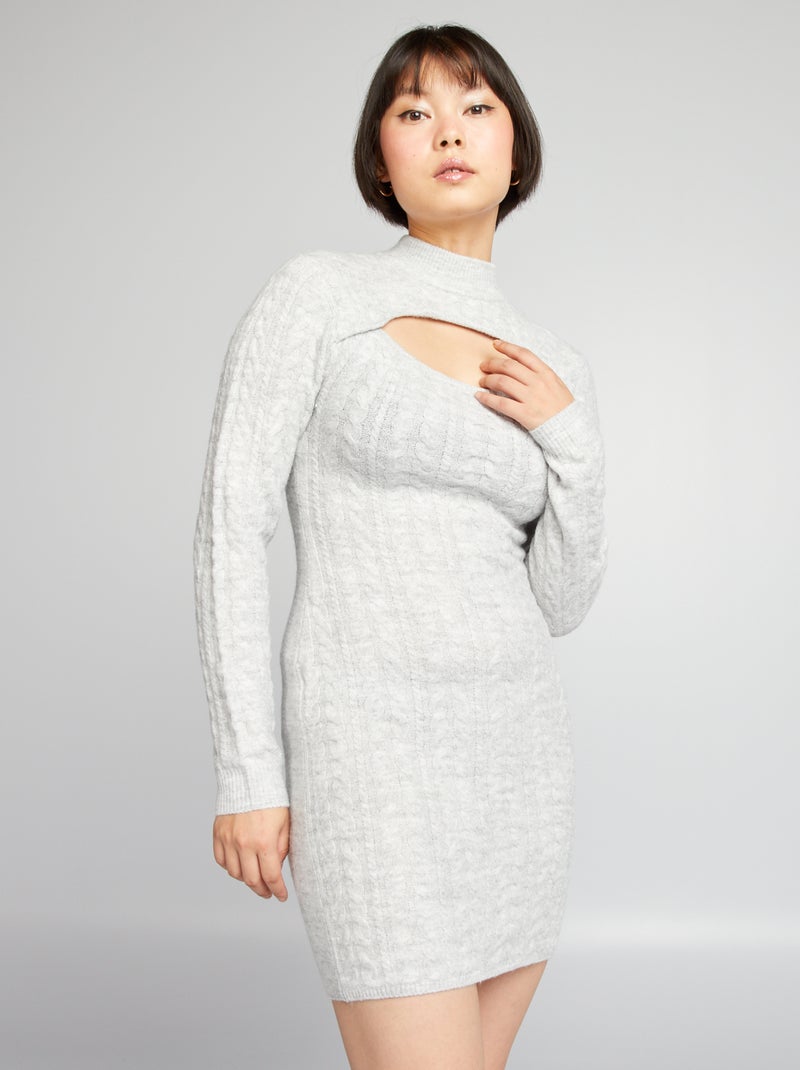 Maxi pull a collo alto GRIGIO - Kiabi