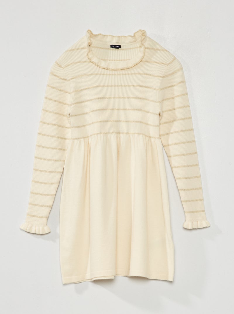 Maxi pull a righe BEIGE - Kiabi