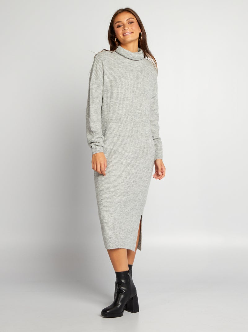 Grigio Abito Con Dolcevita Maxi Pull Con Collo A Dolcevita GRIGIO