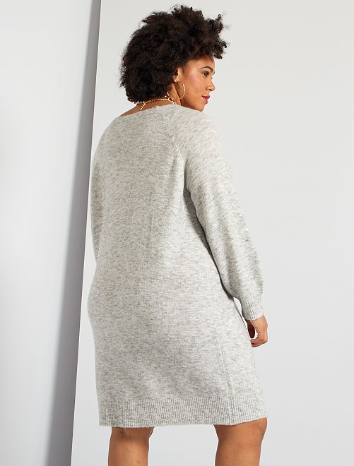 Maxi pull con lana - GRIGIO - Kiabi - 22.00€