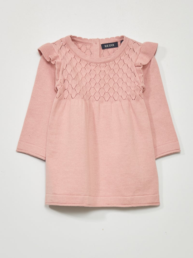 Maxi pull con volant sulle spalle ROSA - Kiabi