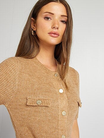 Maxi pull corto lavorato a maglia
