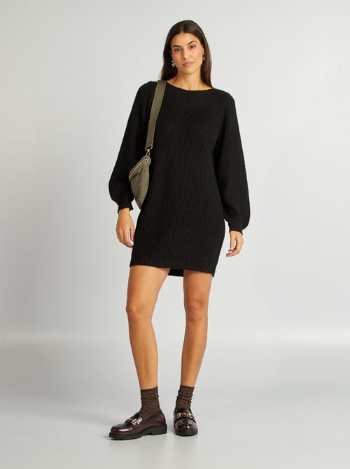 Maxi pull corto lavorato a maglia - Kiabi