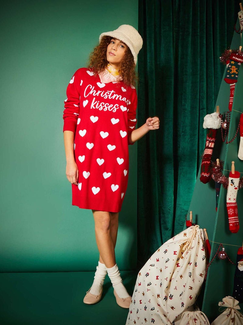 Maxi pull di Natale ROSSO - Kiabi