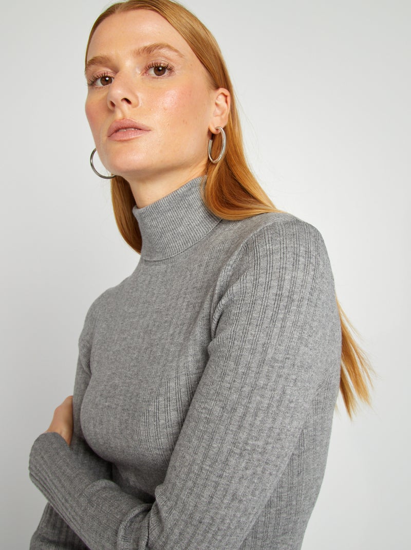 Maxi pull dolcevita GRIGIO Kiabi