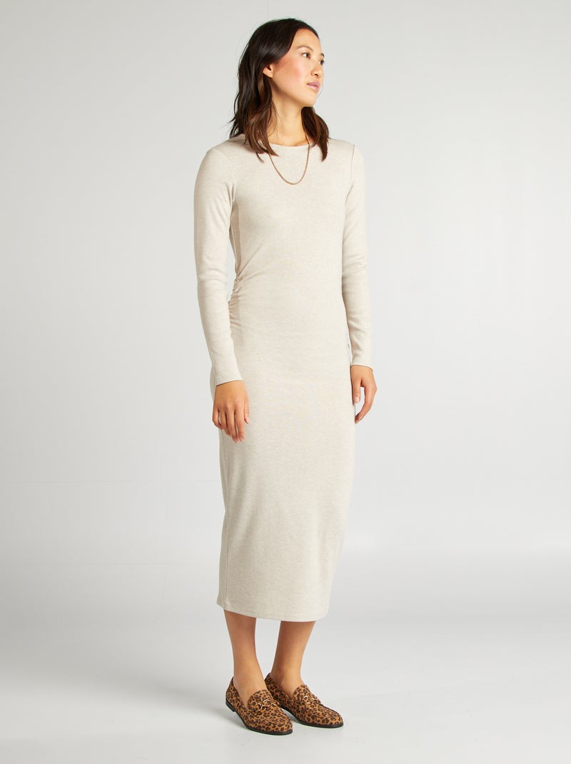 Maxi pull in maglia BEIGE - Kiabi