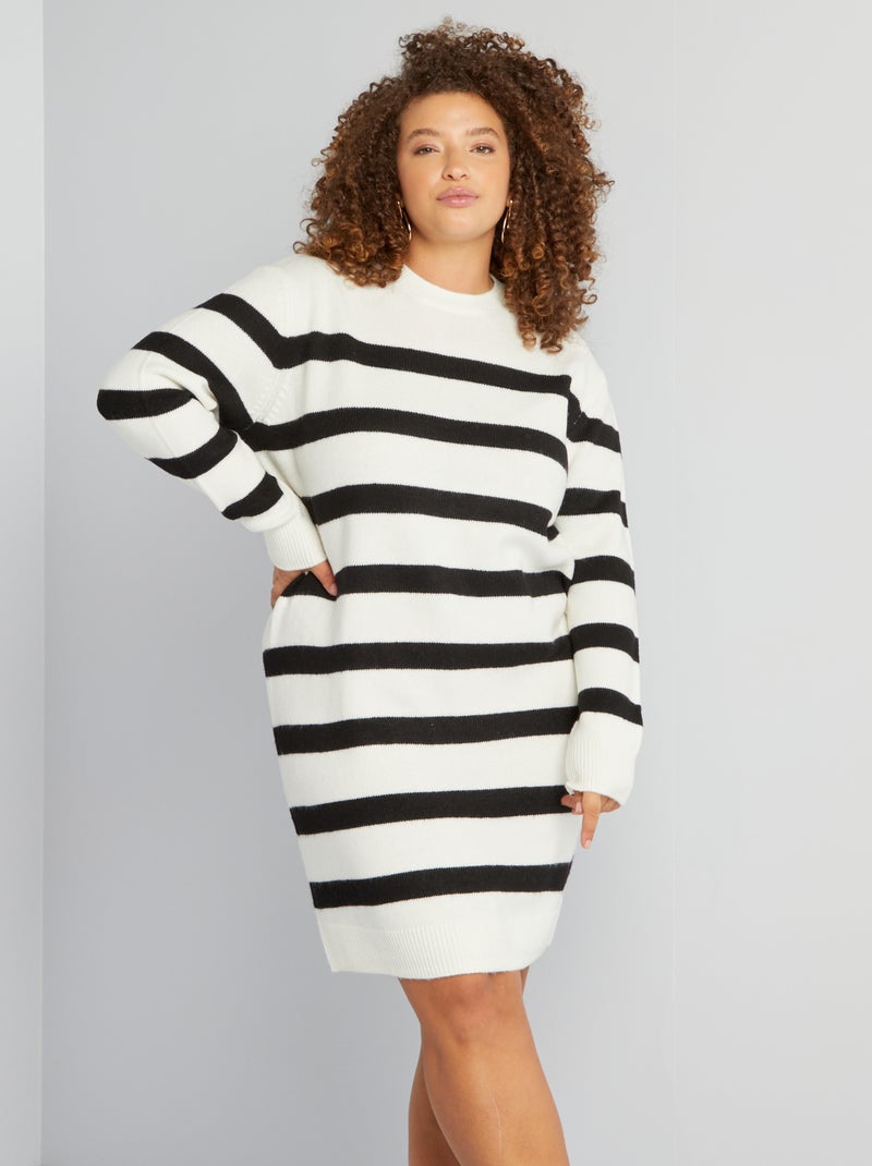 Maxi pull in maglia BIANCO - Kiabi