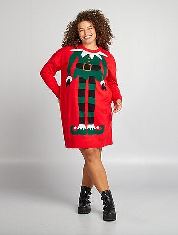 Maxi pull in maglia 'folletto di Natale'
