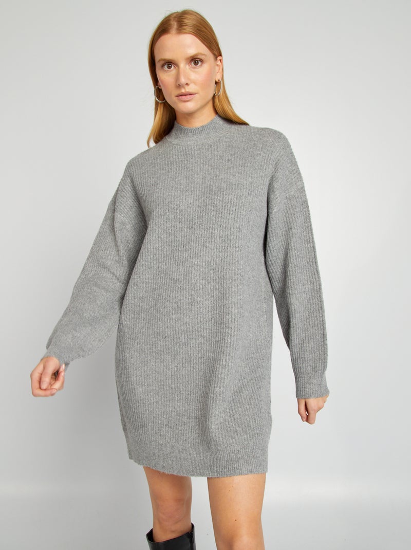 Maxi pull in maglia girocollo GRIGIO - Kiabi