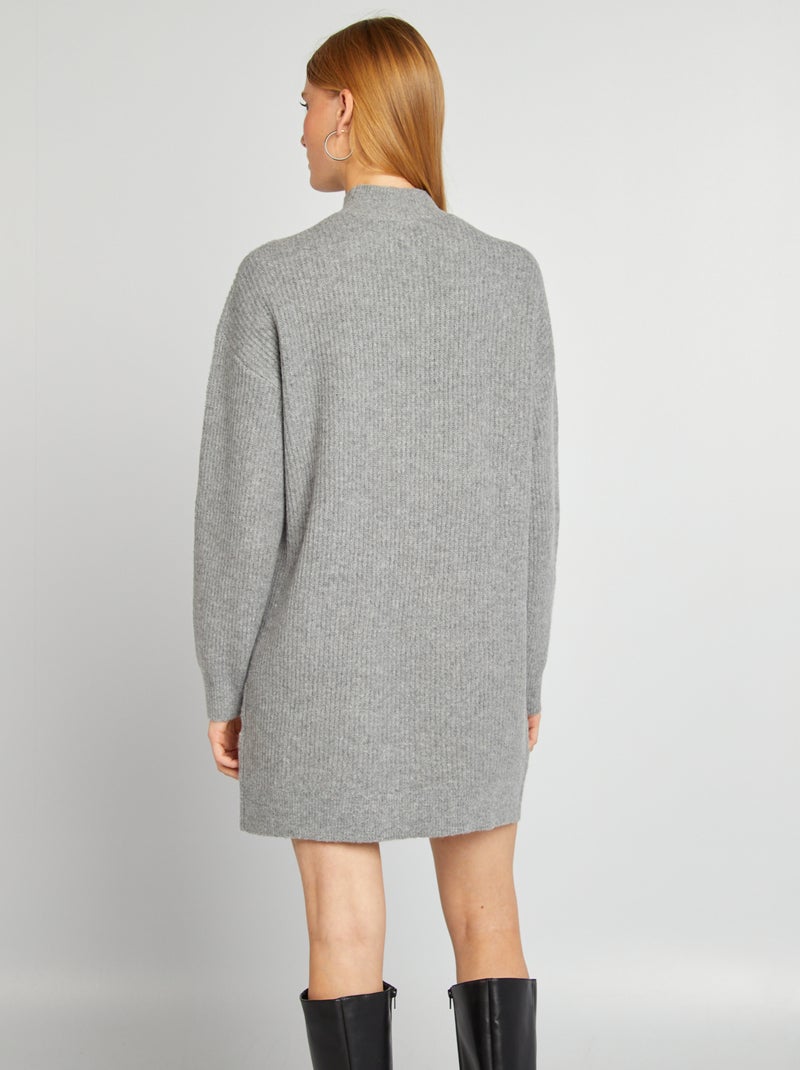 Maxi pull in maglia girocollo GRIGIO - Kiabi