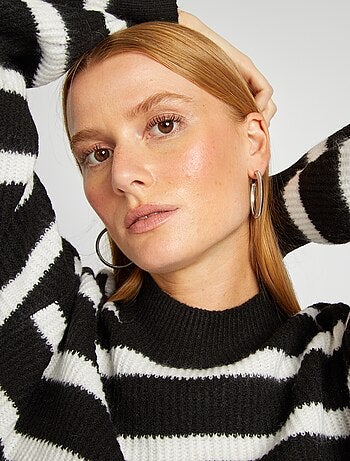 Maxi pull in maglia girocollo