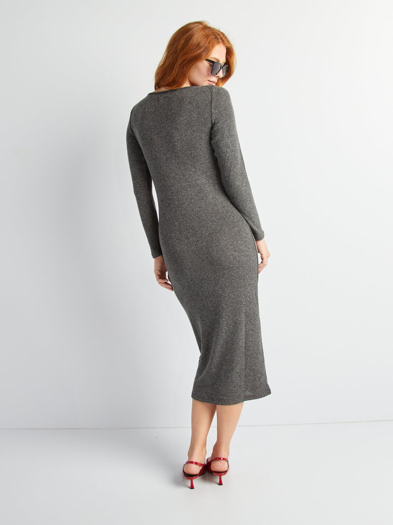 Maxi pull in maglia GRIGIO - Kiabi