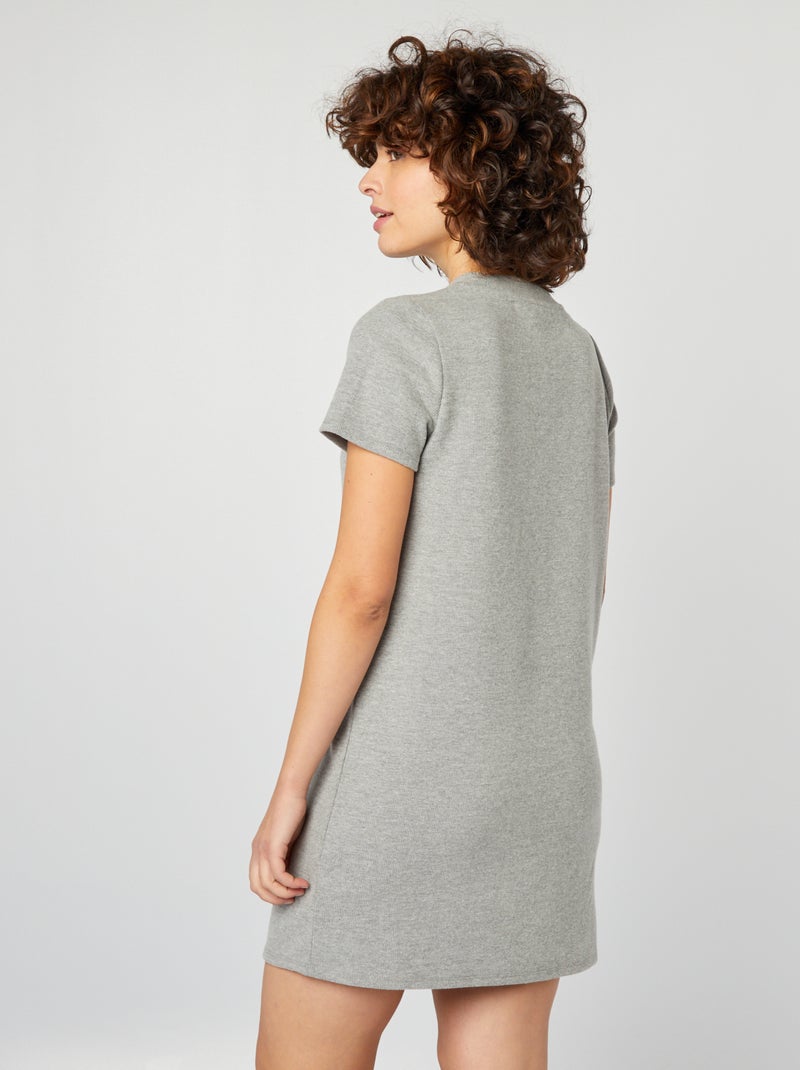 Maxi pull in maglia morbida a costine GRIGIO - Kiabi