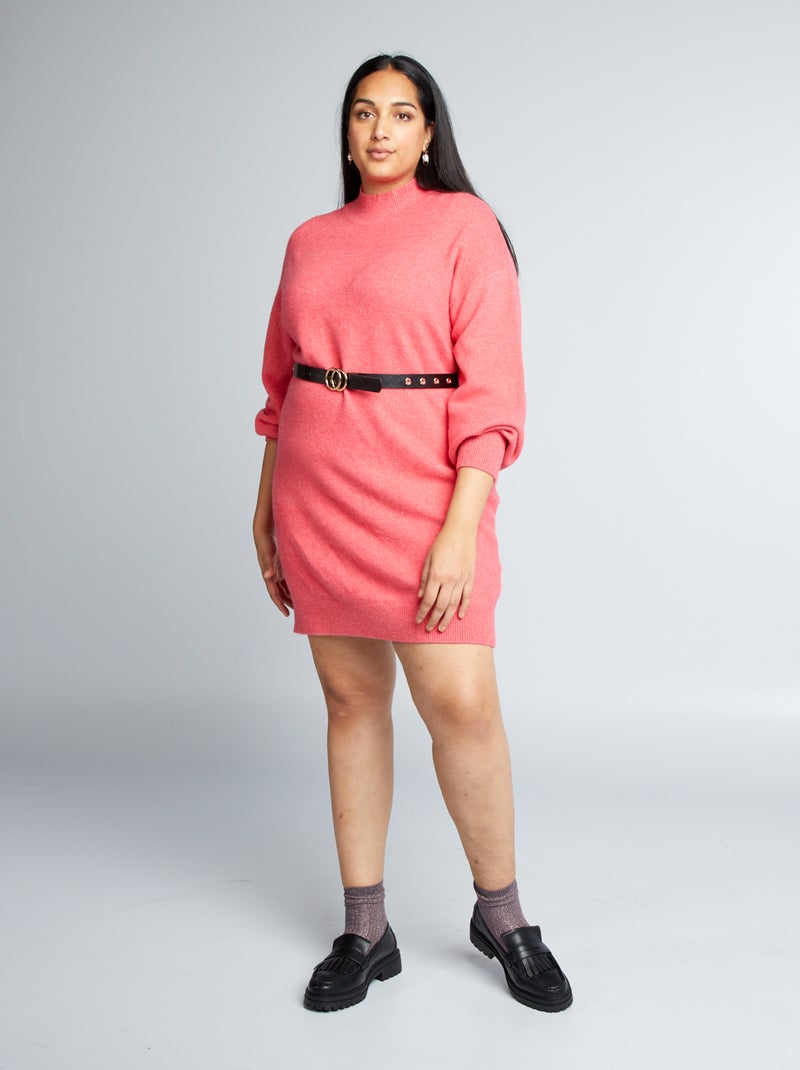 Maxi pull in maglia tinta unita ROSA - Kiabi