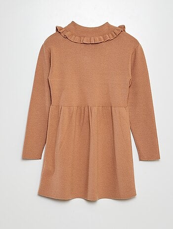 Maxi pull lavorato a maglia con collo con volant