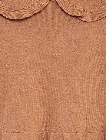 Maxi pull lavorato a maglia con collo con volant