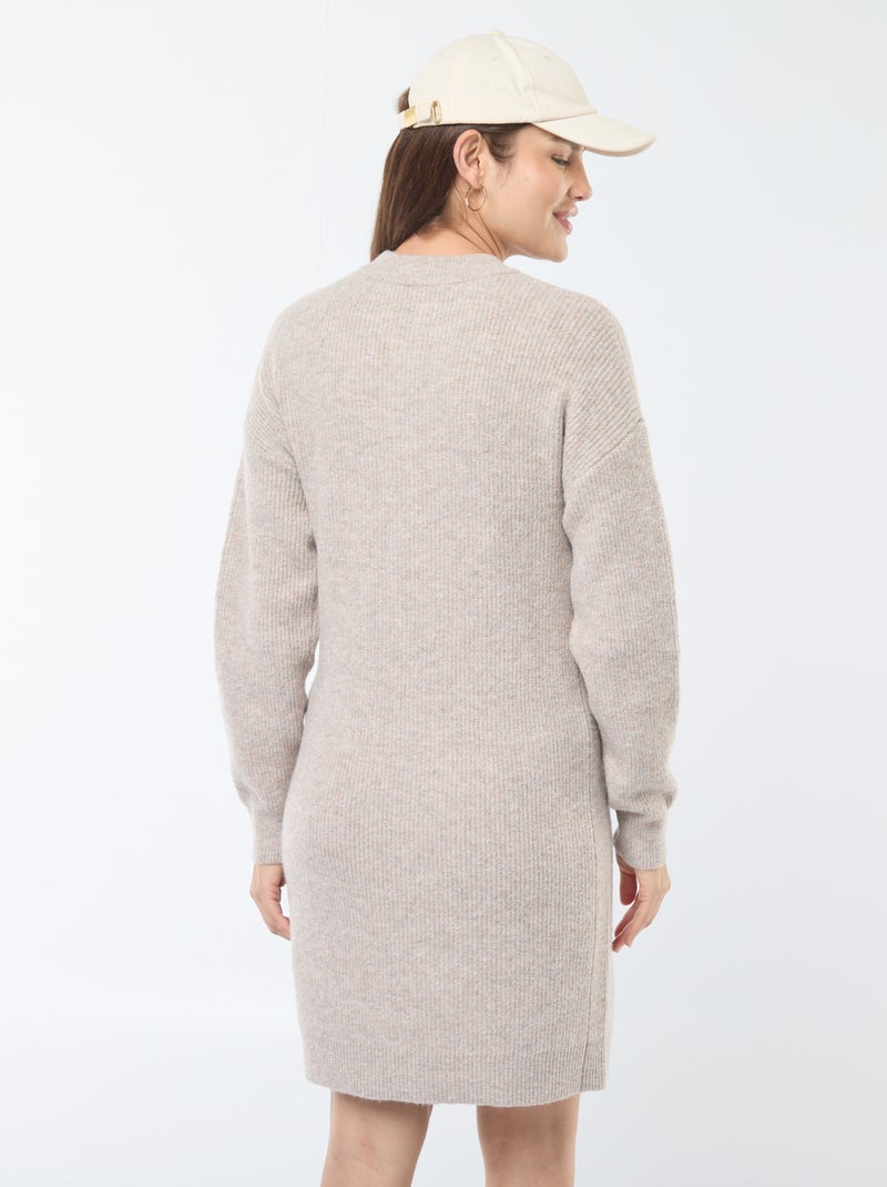 Maxi pull per l'allattamento con apertura con bottoni Beige - Kiabi