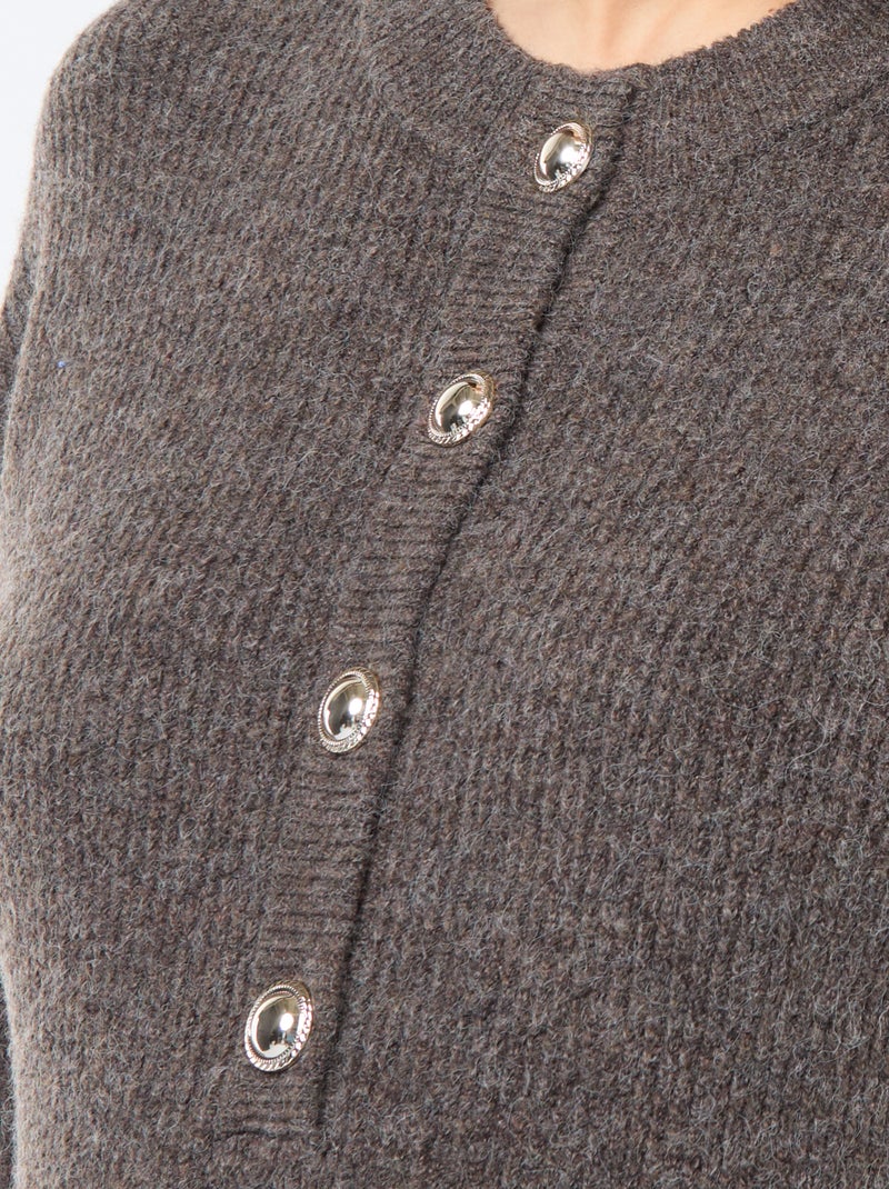 Maxi pull per l'allattamento con apertura con bottoni Marrone - Kiabi