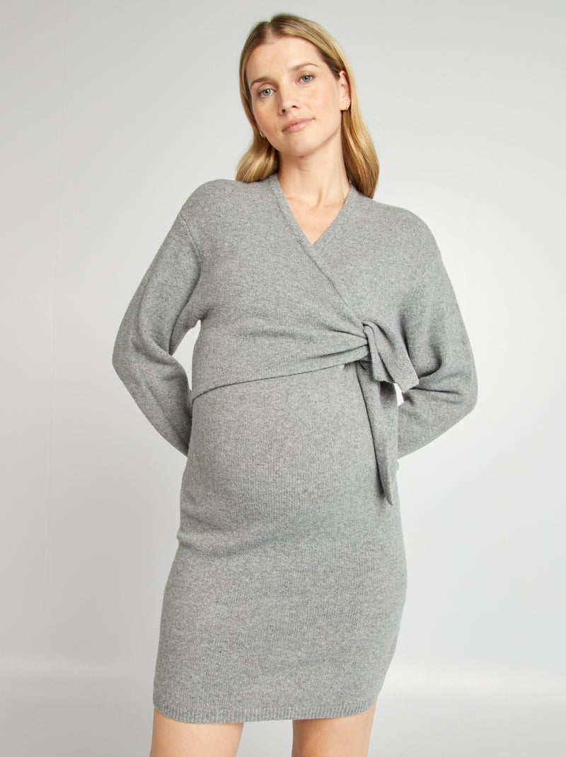 Maxi pull premaman con cintura GRIGIO - Kiabi