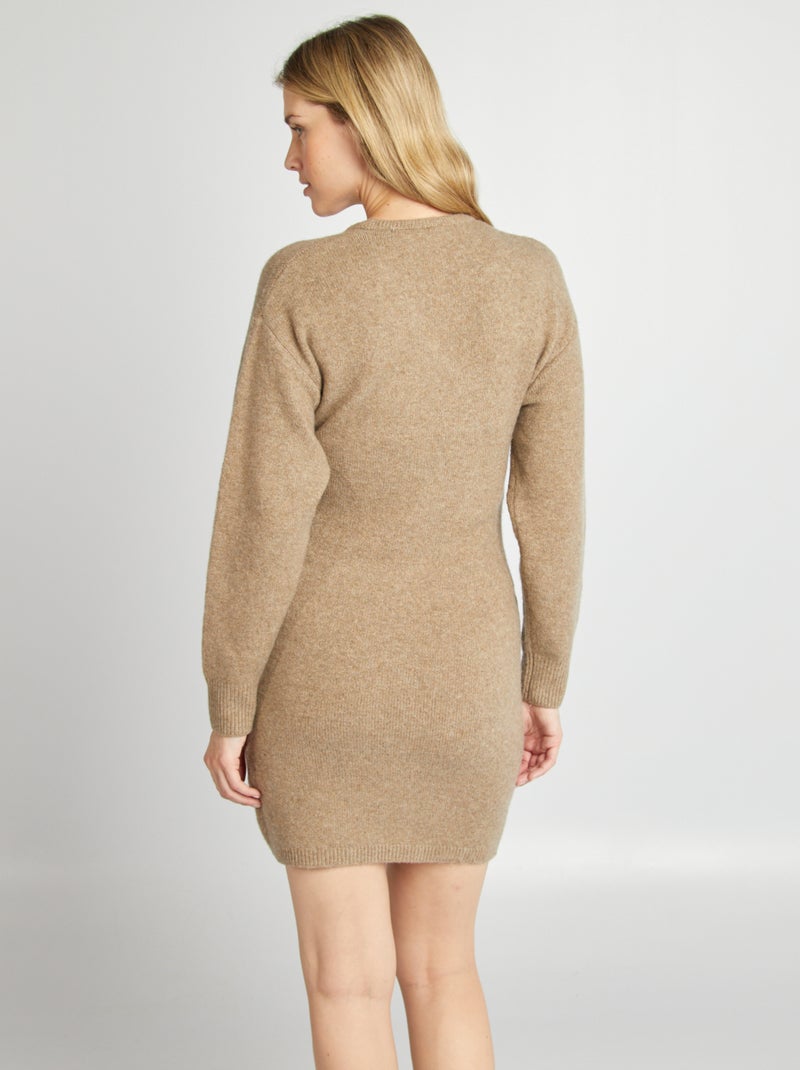 Maxi pull premaman con cintura MARRONE - Kiabi