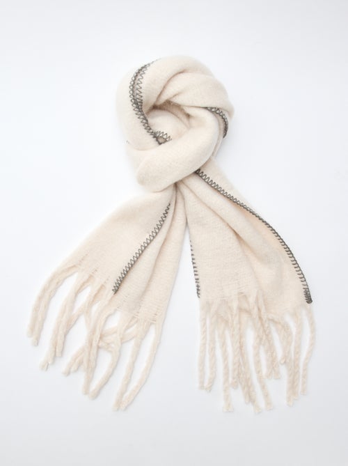 Maxi sciarpa soffice con frange - Kiabi