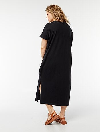 Maxi t-shirt lunga a maniche corte tinta unita