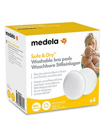 MEDELA - Dischetti assorbenti lavabili - Confezione da 4 - Ultra assorbenti