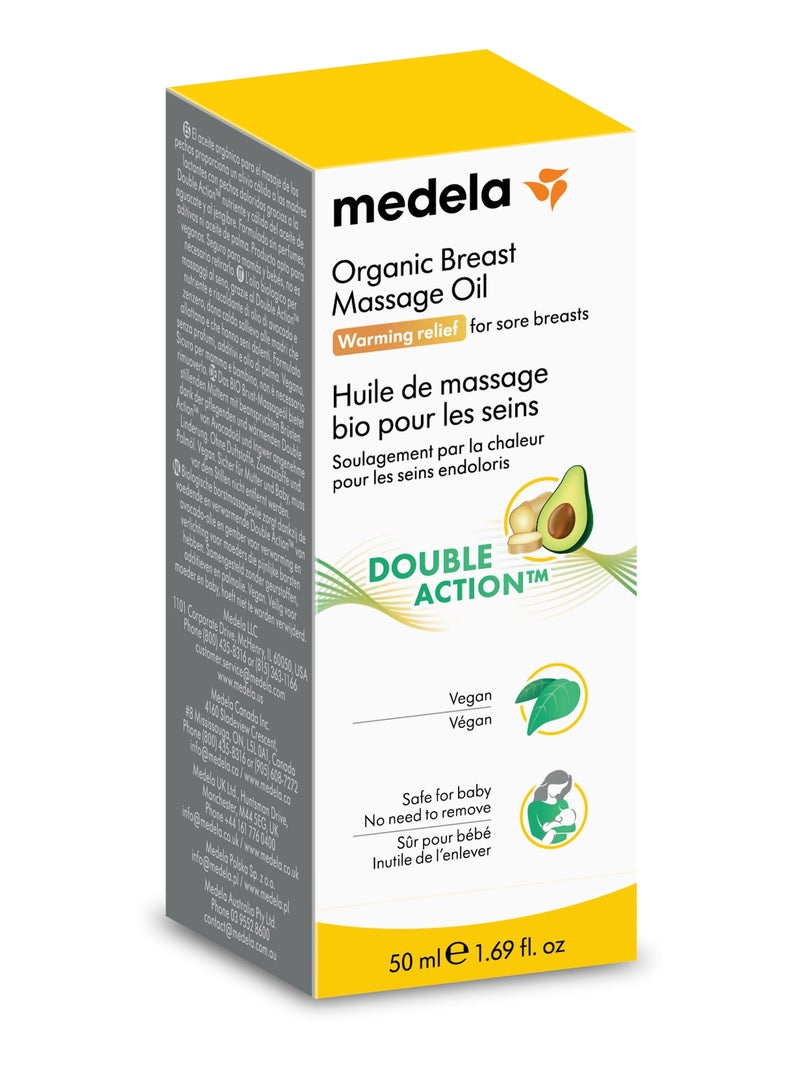MEDELA - Olio da massaggio Double Action™ bio per il seno 50ml - Lenitivo Trasparente - Kiabi