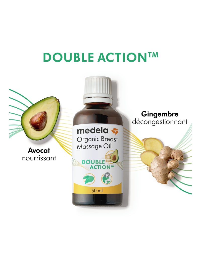 MEDELA - Olio da massaggio Double Action™ bio per il seno 50ml - Lenitivo Trasparente - Kiabi