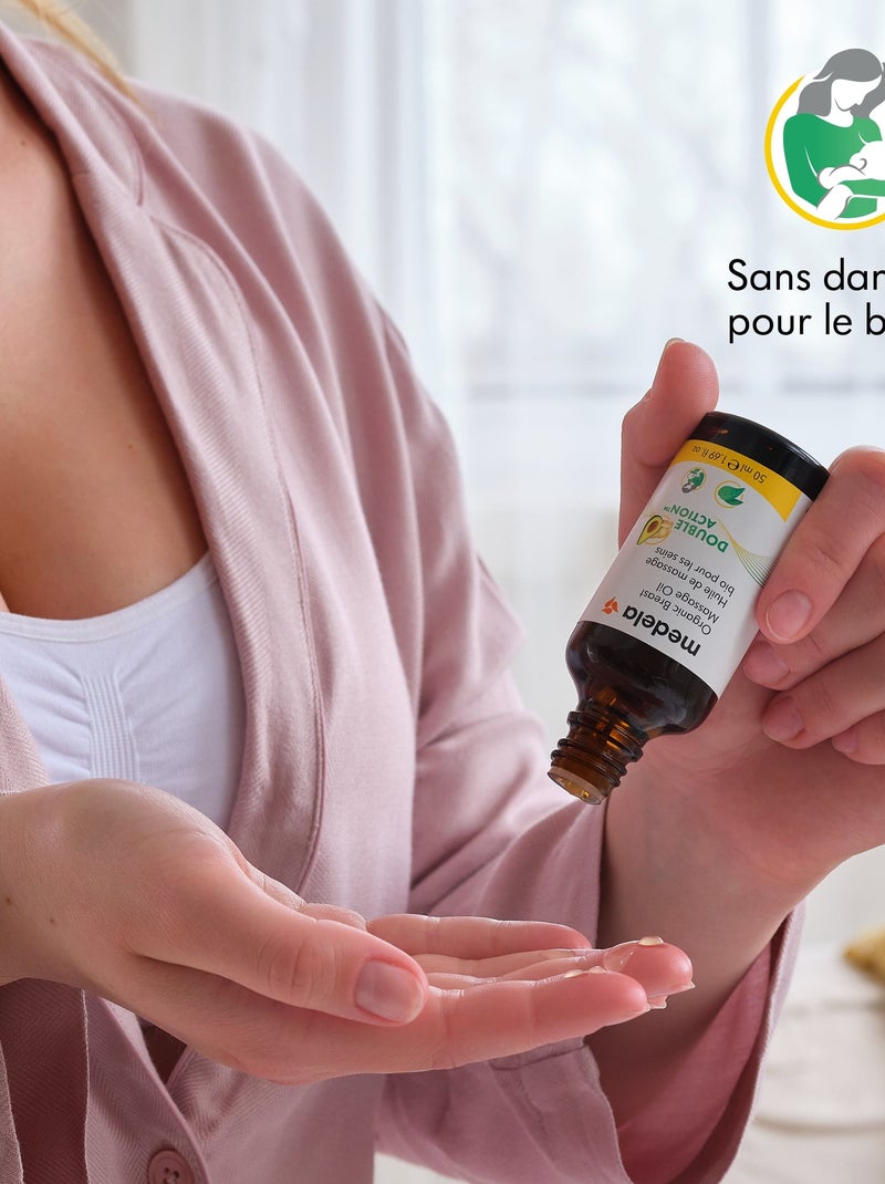 MEDELA - Olio da massaggio Double Action™ bio per il seno 50ml - Lenitivo Trasparente - Kiabi